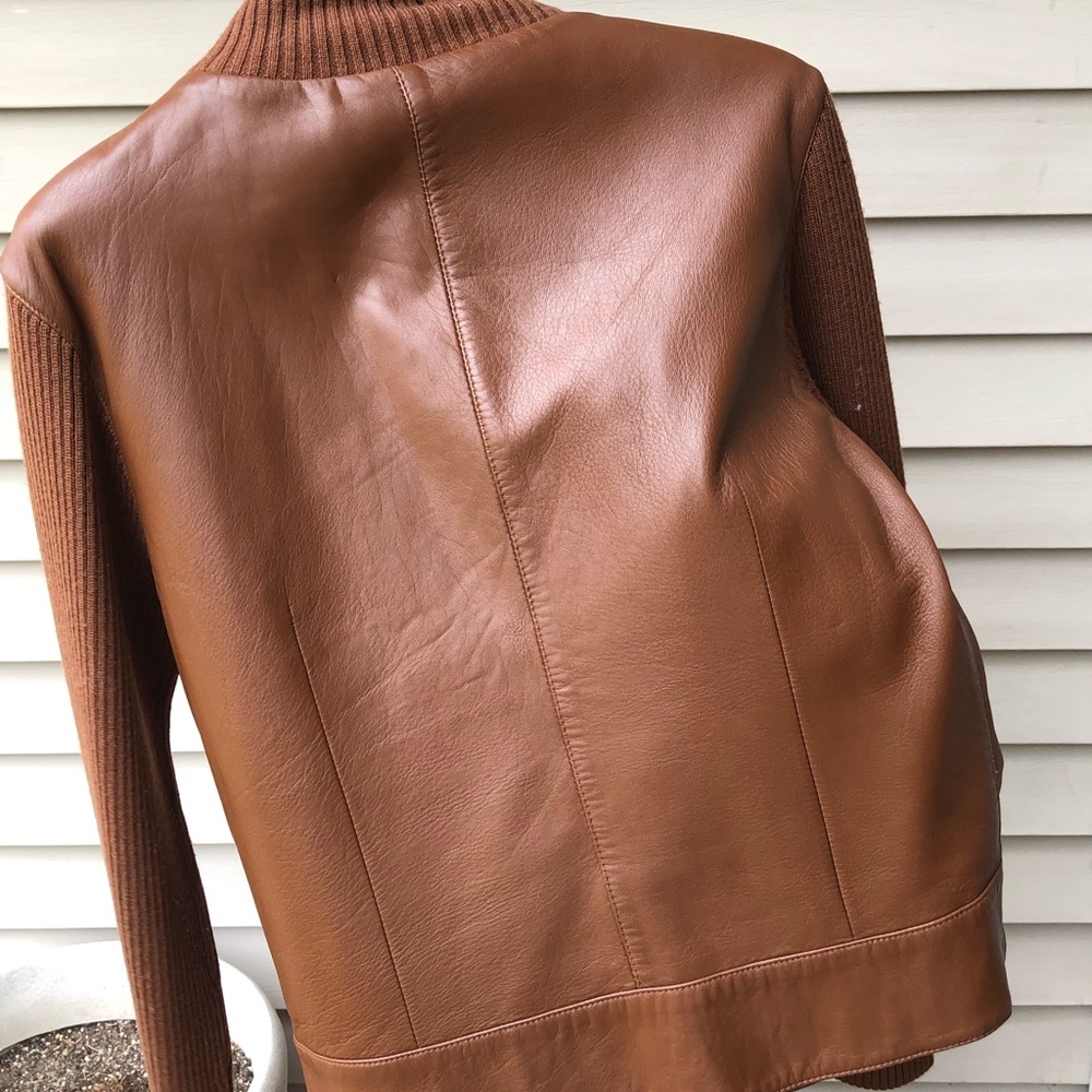 Hugo Buscati Cognac Leather Jacket - Size M - Picture 2 of 3